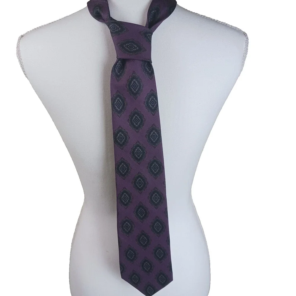 Gant Neck Tie One Size Limited Edition Purple Gold Diamond Silk Business Career